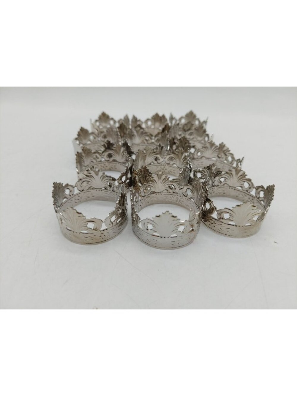 Napkin Rings Silver Metal Mixed Bundle Of 12 Holders Ornate